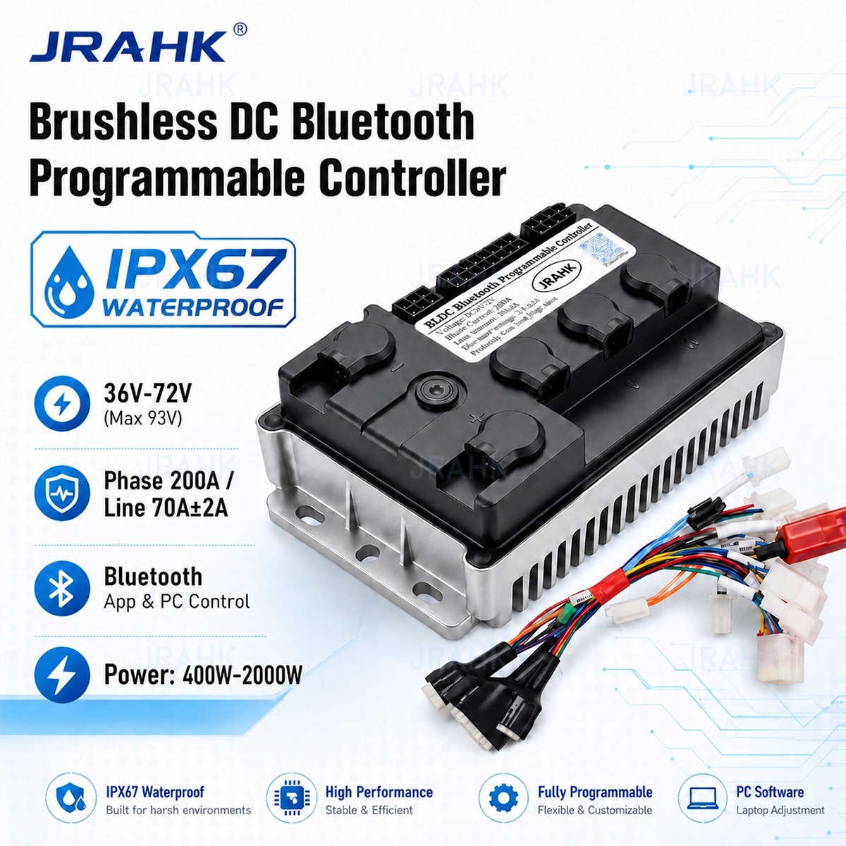 JRAHK 36V-72V BLDC Bluetooth P - Kelly Kls7230S Controller ulasan dan harga