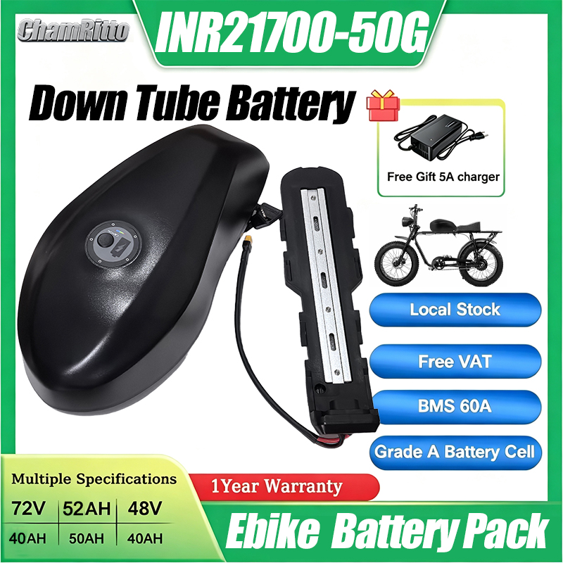 E Bike 48V 72V Down tube Batte - 72V 50Ah 21700 Lithium Battery ulasan dan harga